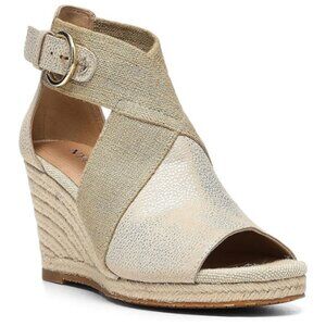 NYDJ Women's Charisma Espadrille Wedge Sandal, METALLIC GOLD
